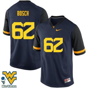Men's West Virginia Mountaineers NCAA #62 Kyle Bosch Navy Authentic Nike Stitched College Football Jersey YI15X45MA